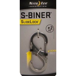 Nite Ize SlideLock S-Biner Doppio Moschettone di Sicurezza in Acciaio inox cm. 4,9x2,2x0,8