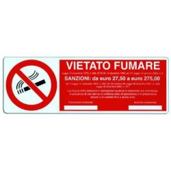 CARTELLO SEGNALI VIETATO FUMARE MM.350X120