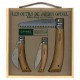 OPINEL COLTELLI WOOD BOX TRIO JARDIN INOX