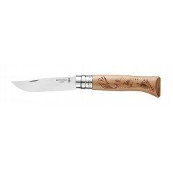 OPINEL COLTELLO INOX N. 8 MANICO GRAVURE VELO