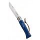 OPINEL COLTELLO INOX N.8 MANICO BARODEUR COLORE BLU CON LACCETTO