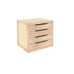 CASSETTIERA IN LEGNO CON 4 CASSETTI CM. 39X30X37,5 H.