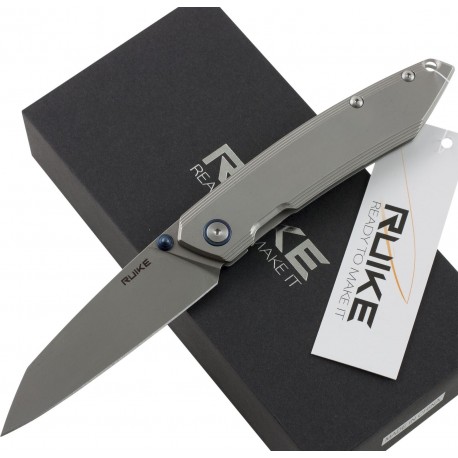 RUIKE RKE P128-SF COLTELLO CHIUDIBILE CON MANICO GRIGIO CM. 21,7