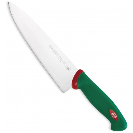 SANELLI PREMANA COLTELLO MACELLAIO TRINCIANTE MANICO VERDE E ROSSO CM. 21