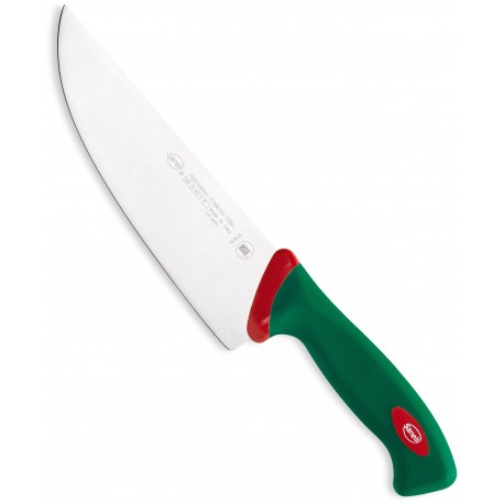 SANELLI PREMANA COLTELLO PER AFFETTARE CON MANICO VERDE E ROSSO CM. 20