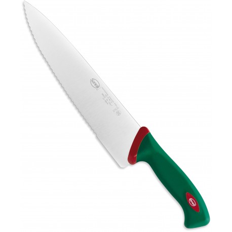 SANELLI PREMANA COLTELLO TRINCIANTE LAMA SEGHETTATA MANICO VERDE CM. 21