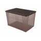 Scatola Contenitore trasparente Elegance Box multiuso XXL HIGH Moka cm. 59x39x35h. lt. 62