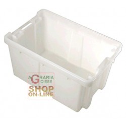 CESTA REGINA CHIUSA IN PLASTICA BIANCA CM. 58X38X31,5 H.