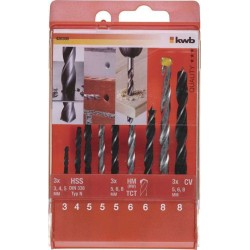 Set kit 9 pz. punte per legno muro e metallo