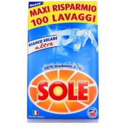 SOLE DETERSIVO BUCATO LAVATRICE IN POLVERE BIANCO SOLARE CON BICARBONATO FUSTONE 100 LAVAGGI