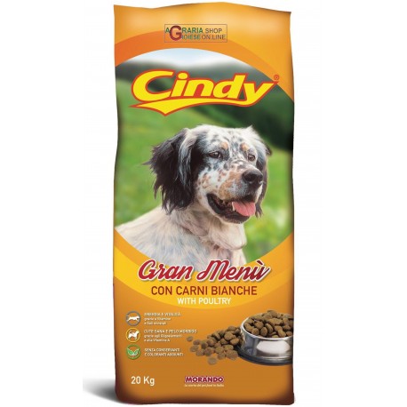 CINDY MANGIME PER CANI CROCCHETE CON CARNI BIANCHE KG. 20