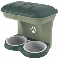 Ciotola per cani Bama Food Stand colore verde kit da appendere a parete