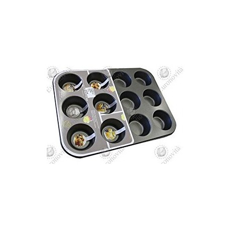 Teglia per stampo 12 muffin Antiaderente e AntiGraffio cm. 35,4x26,8x3