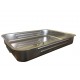 TEGLIA RETTANGOLARE IN ACCIAIO INOX PESANTE CON MANIGLIE PER CATERING CM. 45x32x7,5h