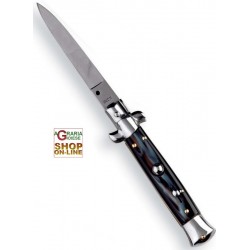 COLTELLO A SCATTO MANICO FINTO CORNO CM. 22