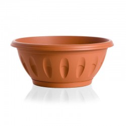 VASO CIOTOLA IN PLASTICA ALBA TERRACOTTA CON SOTTOVASO CM. 25