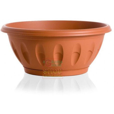 VASO CIOTOLA IN PLASTICA ALBA TERRACOTTA CON SOTTOVASO CM. 30