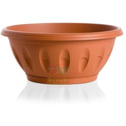 VASO CIOTOLA IN PLASTICA ALBA TERRACOTTA CON SOTTOVASO CM. 50