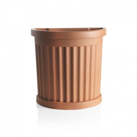 VASO IN PLASTICA BAMA ROMA TERRACOTTA CON SOTTOVASO CM. 27x52x49h