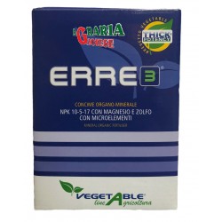 VEGETABLE ERRE 3 CONCIME ORGANO MINERALE CON MAGNESIO ZOLFO CON MICRO NPK 10.5.17 GR. 500