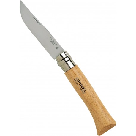 COLTELLO OPINEL LAMA IN ACCIAIO INOX MANICO IN FAGGIO N. 10