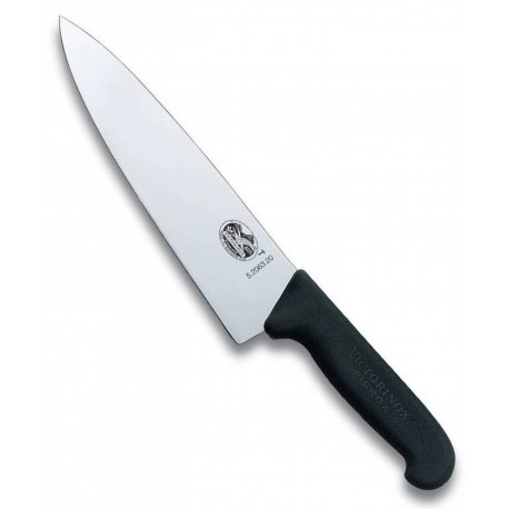 VICTORINOX COLTELLO DA CUCINA CON LAMA LARGA CM. 20 E MANICO IN FIBROX NERO 5.2063.20