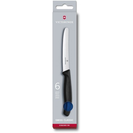 VICTORINOX COLTELLO DA TAVOLA ONDULATO MANICO BLU pz. 6