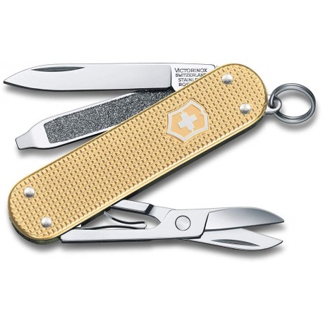 VICTORINOX MULTIUSO CLASSIC MM. 58 GUANCE ALOX CHAMPAGNE GOLD LIMITED EDITION 2019