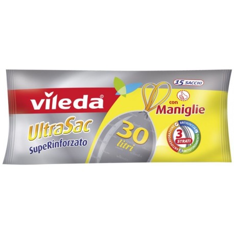 Vileda UltraSac Sacchi Superinforzati cm.  50x60 lt. 30 con maniglia pz. 15