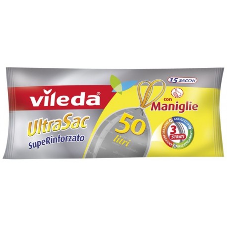 Vileda UltraSac Sacchi Superinforzati cm. 60x75 lt. 50 con maniglia