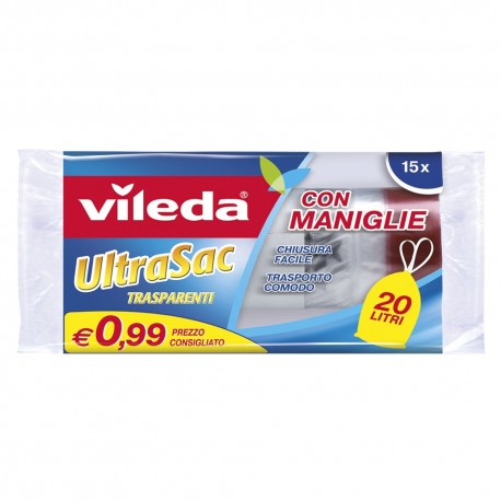 Vileda UltraSac Sacchi Universale Immondizia cm. 45x47 lt. 20 con maniglia