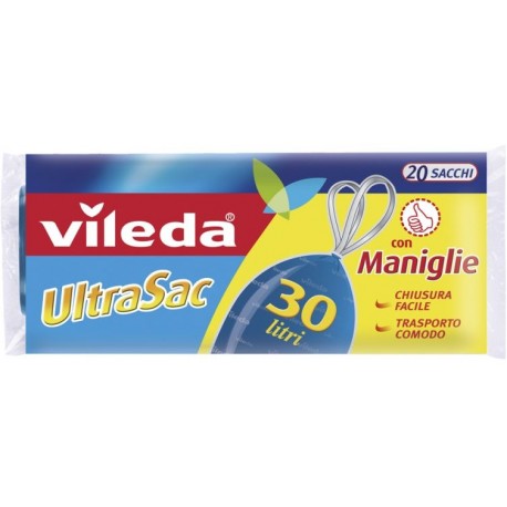 Vileda UltraSac Sacchi Universale Immondizia cm. 50x60 lt. 30 con maniglia