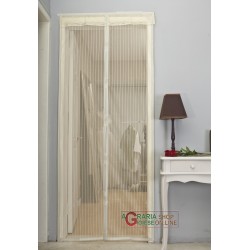 ZANZARIERA A STRISCE MAGNETICA 2 BANDELLE BIANCA CM. 140x245h. RIDUCIBILE