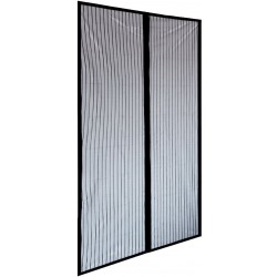 ZANZARIERA A STRISCE MAGNETICA 2 BANDELLE GRIGIO CM. 140x245h. RIDUCIBILE