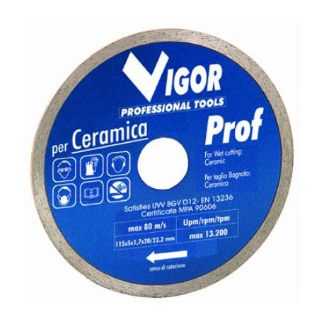 DISCO DIAMANTATO CORONA CONTINUA CERAMICA PROF-BLU DIAM. MM.115