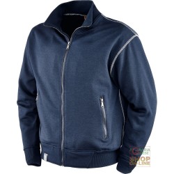 FELPA 65% POLIESTERE 35% COTONE GR 290 MQ ZIP LUNGA COLORE BLU