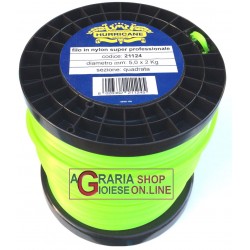 FILO IN NYLON PER DECESPUGLIATORE QUADRO MM. 5 X 85 MT. KG. 2 SUPER PROFESSIONALE HURRICANE