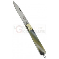 FRARACCIO COLTELLO MANICO FINTO CORNO TESTINA IN OTTONE CM. 15