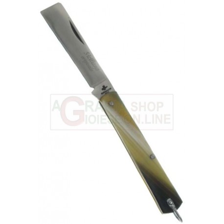 FRARACCIO COLTELLO MOZZETTA MANICO FINTO CORNO LAMA INOX CM. 15