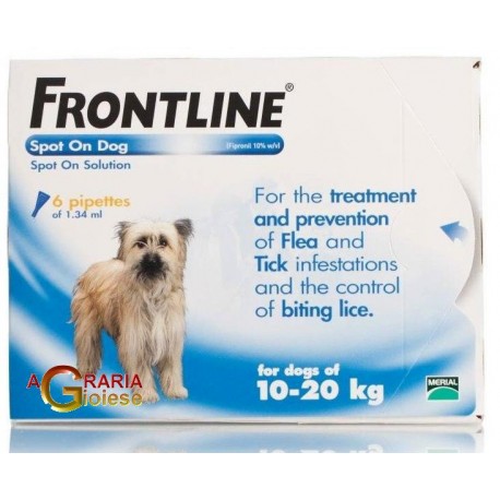 FRONTLINE ANTIPARASSITARIO PULCI ZECCHE SPOT-ON 10 - 20 KG.