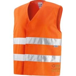 GILET A V  40% POLIESTERE 60% COTONE GR 240 MQ CA  CON BANDE 3M  COLORE ARANCIO  TG  M L XL XXL