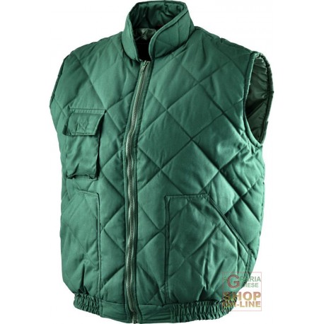 GILET COTONE POLIESTERE COLORE VERDE TG S M L XL XXL XXXL