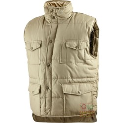 GILET COTONE POLIESTERE IMBOTTITO COLORE KAKI TG S M L XL XXL