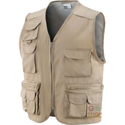 GILET COTONE POLIESTERE MULTITASCHE  COLORE BEIGE  TG  M L XL XXL