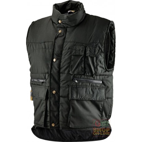 GILET COTONE POLIESTERE MULTITASCHE IMBOTTITO COLORE NERO TG S