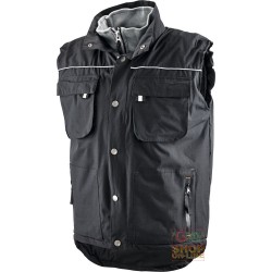 GILET IN POLIESTERE PVC IMBOTTITO IN POLIESTERE COLORE NERO TG