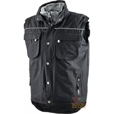 GILET IN POLIESTERE PVC IMBOTTITO IN POLIESTERE COLORE NERO TG