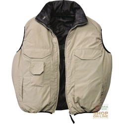 GILET REVERSIBILE 100% NYLON  COLORE BEIGE NERO  TG  M L XL XXL