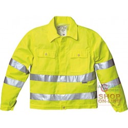 GIUBBINO A V  40% POLIESTERE 60% COTONE GR 240 MQ CA  CON BANDE 3M  COLORE GIALLO