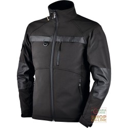 GIUBBINO IN SOFTSHELL CON CERNIERA AL FONDO  CON PORTABADGE  COLORE NERO  TG  S XXL